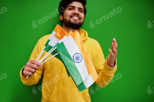 Preview: Asian man with flag