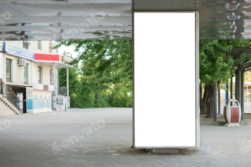 Preview: clear mockup copy space public city advertisement poster outdoor in the street