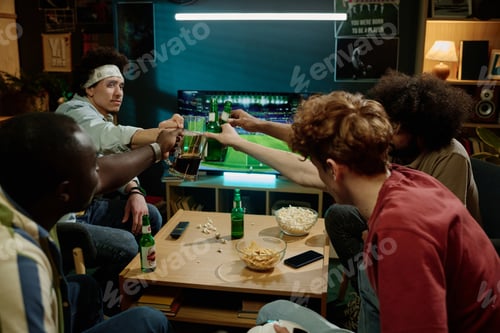 Preview: Young Men Celebrating Favorite Soccer Teams Victory