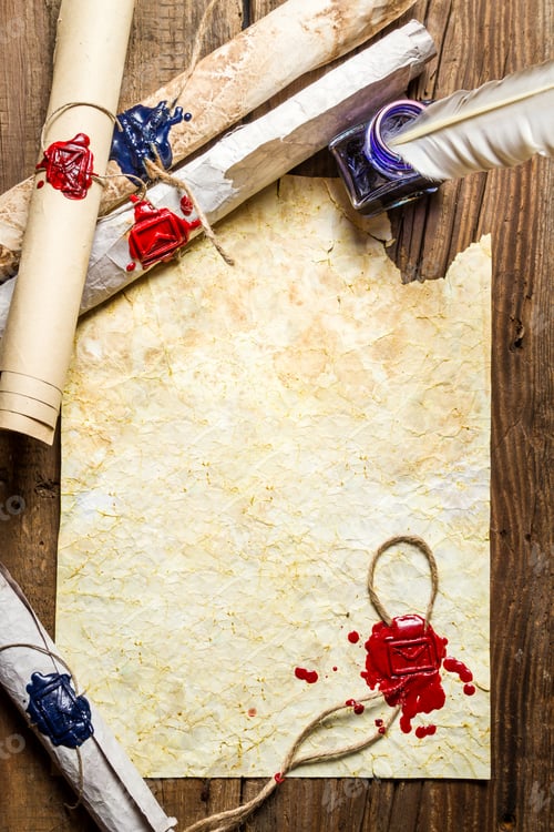 Preview: Ancient way of writing a letter sealed with sealant
