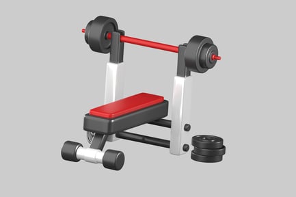 Preview: Red bench press training equipment