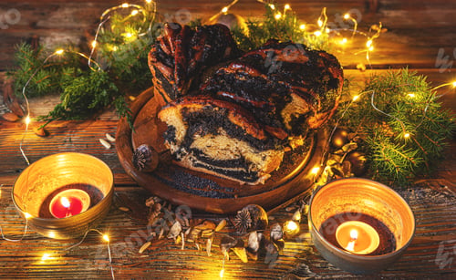 Preview: Babka on Christmas background