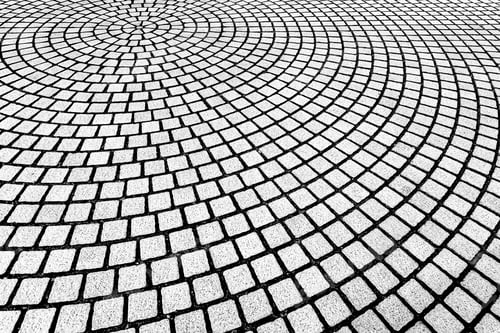 Preview: Abstract background from brickwork pattern decorated on floor in curve shape.