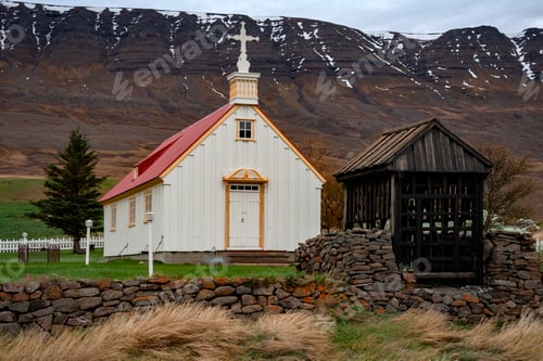 Preview: Modruvalir Church near Akureyri in the north of Iceland