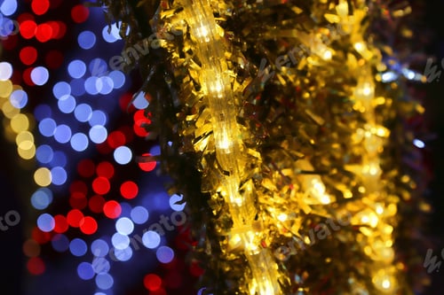 Preview: Bright Christmas decoration, abstract background out of focus