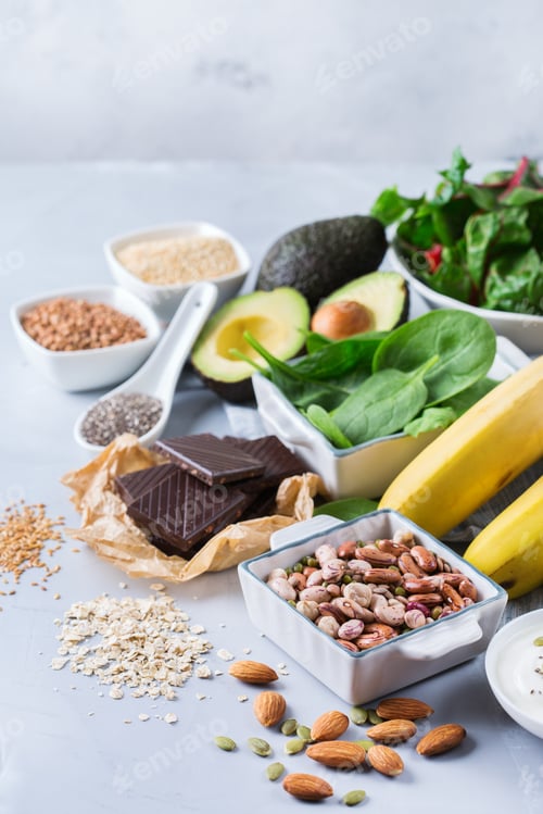 Preview: Variety of Healthy Food Ingredients on Tabletop