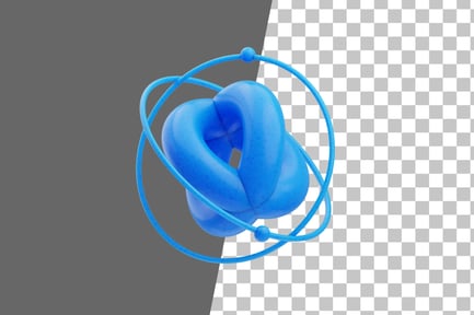 Preview: Plastic Resin Abstract Blue Grid Cube 3D Icon
