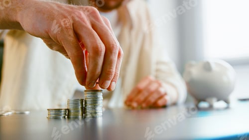 Preview: Stacking Coins Saving Money with Piggy Bank