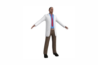 Preview: Figure man in lab coat with extended arms