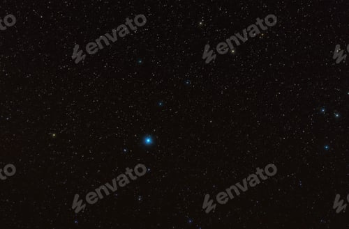 Preview: Vega in the constellation Lyra in the dark sky full of stars