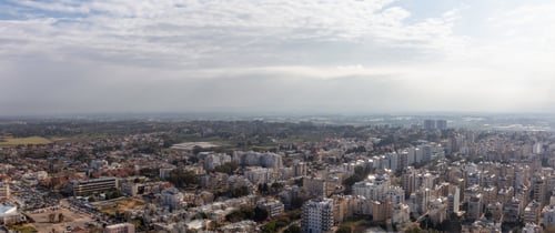 Preview: Aerial view of a residential neighborhood in a city. Netanya, Israel