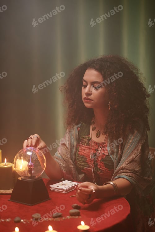 Preview: Fortune Teller Touching Crystal Ball