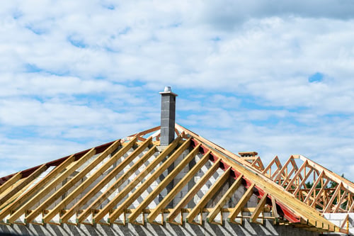 Preview: Roof trusses connected to the roof truss, with a steel I-beam instead of a corner rafter.