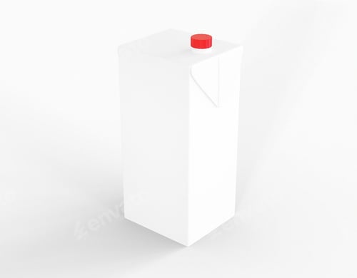 Preview: 3D Illustration. Milk carton box packaging mockup.