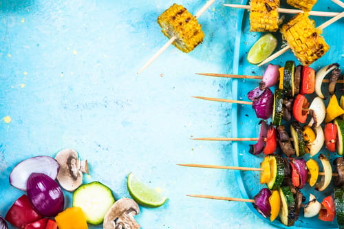 Preview: Grilled skewers, vegetarian restaurant menu template