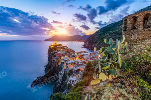 Preview: Vernazza in Cinque Terre, Italy at sunset