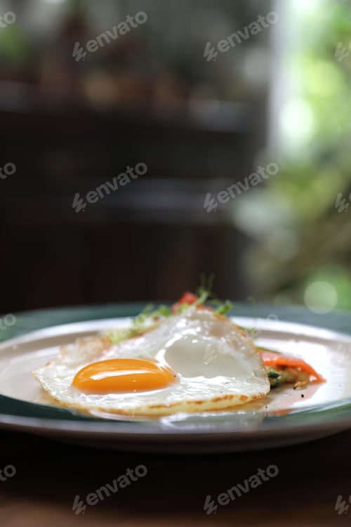 Preview: Zucchini Fritters With Egg And Smoked Salmon On Wood Background Vinage Style