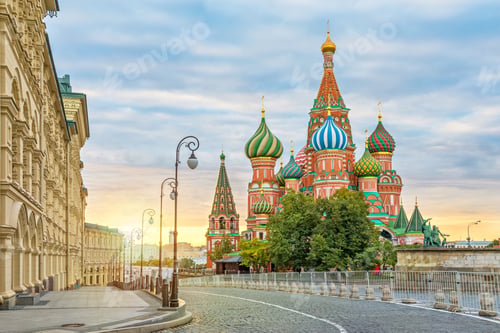 Preview: Saint Basil Cathedral on sunrise, Moscow