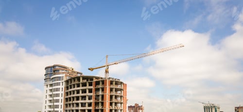 Preview: Apartment or office tall building under construction.