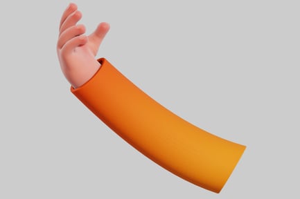 Preview: 3D Cartoon Hand Open Palm Gesture
