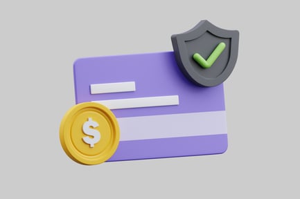 Preview: Secured card with dollar coin