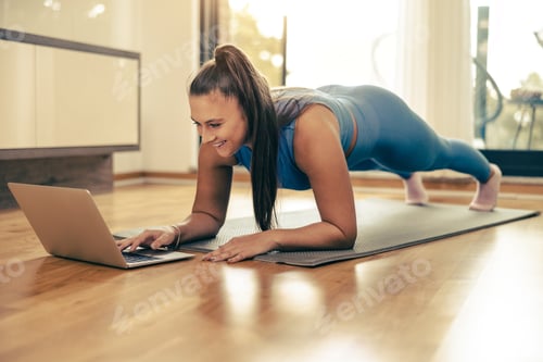 Preview: Woman Doing Online Workout At Home