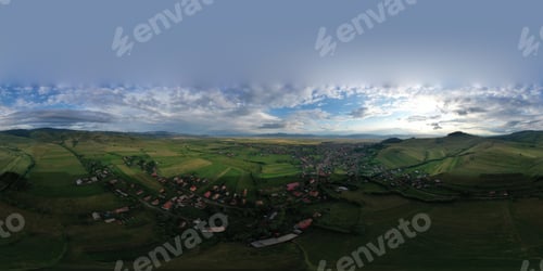 Preview: Aerial view of country landscape in the summer.