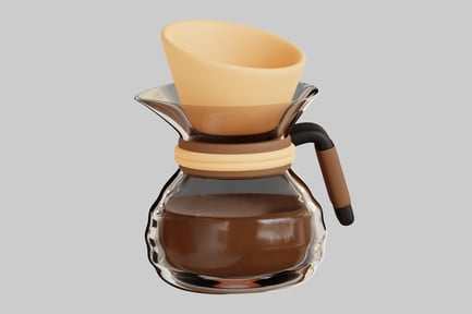 Preview: Glass coffee dripper with filled funnel