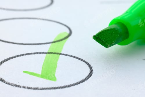 Preview: A Green Marker Check is conducted Among an Empty Checkbox List to ensure clarity and organization
