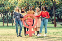 Preview: Group Holds Feminist Symbol in Sunny Park