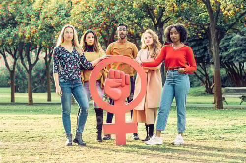 Preview: Group Holds Feminist Symbol in Sunny Park