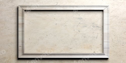Preview: Wooden frame on painted wall. 3d illustration