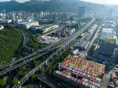 Preview: Aerial view of Landscape in Shenzhen city, China