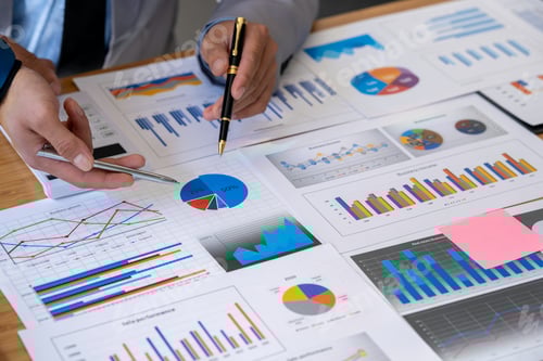 Preview: Analyzing results, business people are meeting to analyze data for the marketing plan. Concept of fi