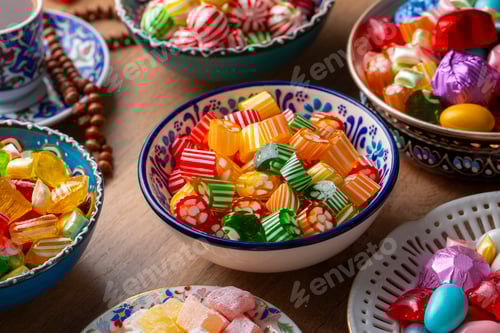 Preview: Traditional Turkish Ramadan Sweet Sugar Candy, Chocolate candie and Almond candies