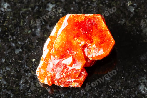Preview: sample of rough vanadinite crystal on black