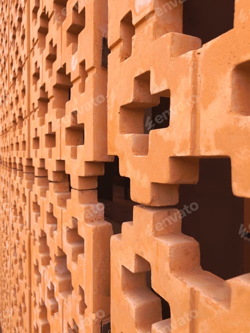 Visualização: parede de tijolos