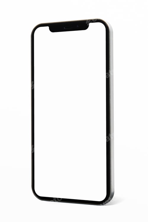 Preview: Smartphone with blank white screen innovative future technology