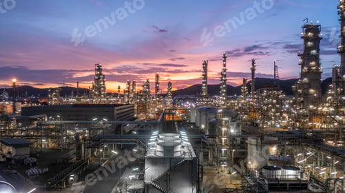 Preview: Aerial view oil and gas storage tank and pipeline, Oil and Gas storage tank chemical petroleum.