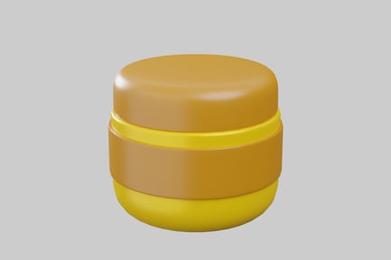 Preview: Cylindrical container with three distinct sections.