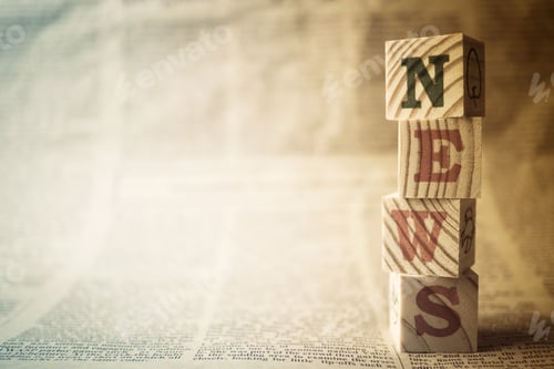 Preview: News Word On Wooden Blocks For News Concept Background