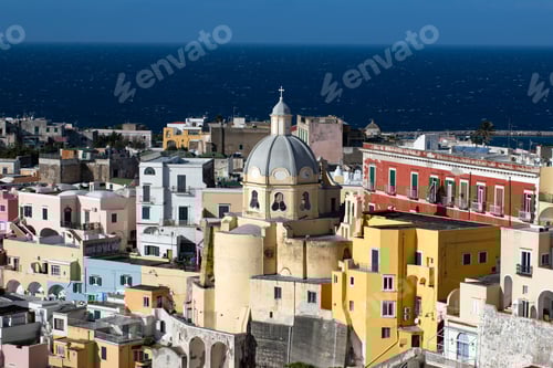 Preview: Beautiful fishing village, Marina Corricella on Procida Island, Bay of Naples, Italy.