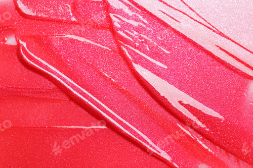 Preview: Texture of bright pink lip gloss as background, top view