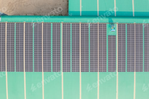 Preview: Solar panels or solar cells. Renewable energy source. Eco technology for electric power in industry.