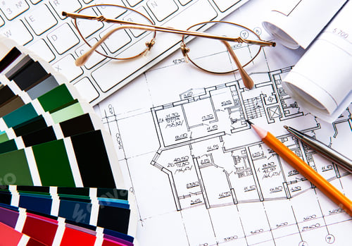 Preview: Architect workplace top view