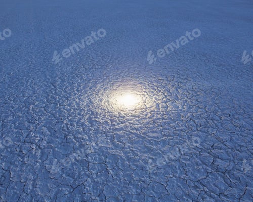 Preview: Small bright glowing light on playa at dusk, Black Rock Desert, Nevada