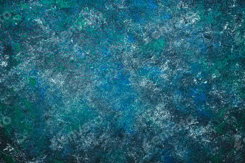 Preview: Green, blue, gray spotted scratched painted grunge texture or background with grain elements