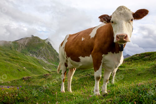 Preview: milk cow on alpine pasture