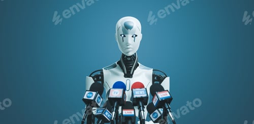 Preview: Android AI robot speaking at the press conference