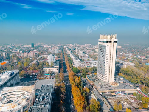 Preview: Aerial view of Almaty city streets